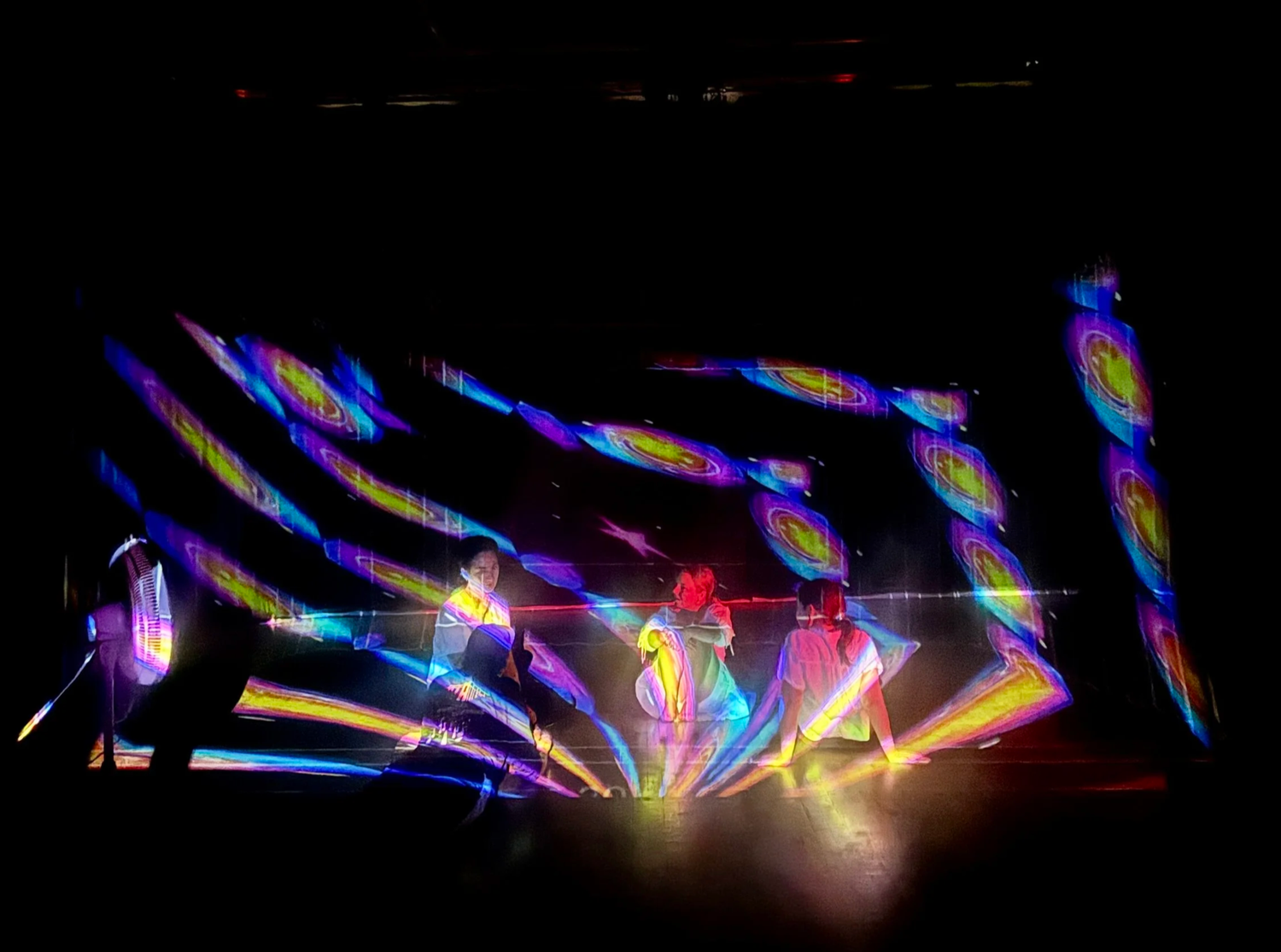 Rendered projection environment with performers